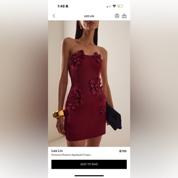 Leo Lin Dresses & Skirts - Leo Lin Exclusive Rosario
Appliquéd Crepe Bustier mini dress